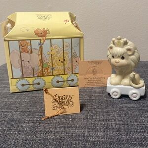 1985 Precious Moments Birthday Train Series (5 Year Old) Porcelain Figure   lion